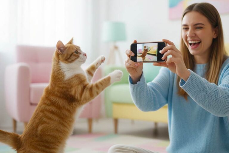 Schritt für Schritt zu spielerischen und lustigen Katzenclips