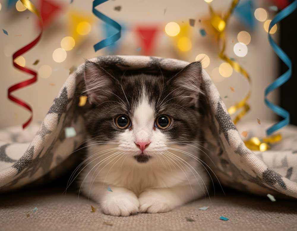 Jahreswechsel mit Katze