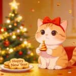 Niedliches Katzenbild für Silvester