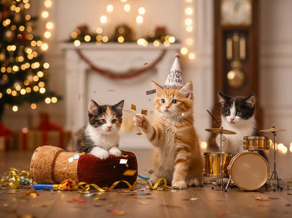 Lustige Silvester Katzenbilder